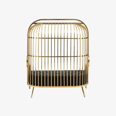 The Range Eliza Gold Dome Cage Two Seat Sofa - Gold