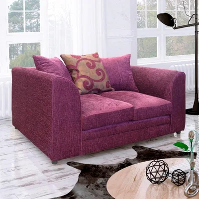 The Range Dynasty Chenille Fabric 2 Seater Sofa - Purple