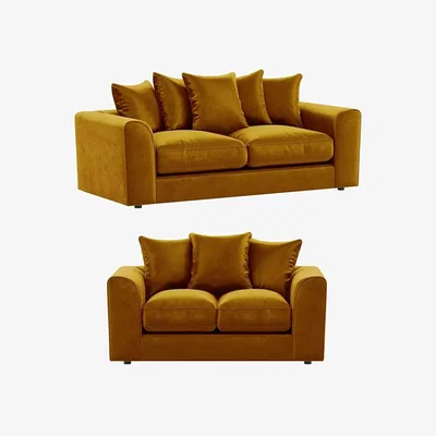 The Range DYLAN Plush Velvet 3 Seater and 2 Seater Sofa