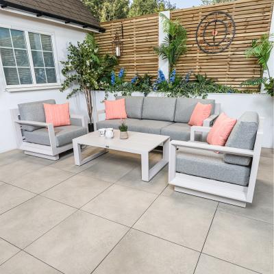 The Range Panama Warm Grey Aluminium Lounge Sofa Set with Coffee Table - Warm Grey