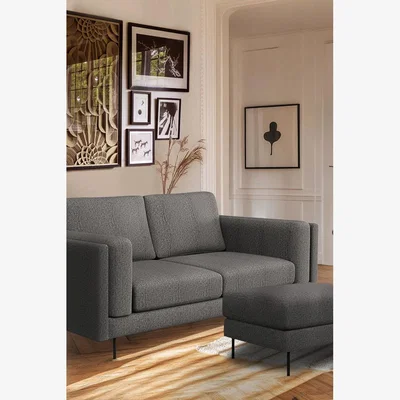 Rockett St George The Grace Medium Sofa In Timeless Texture Black Bean