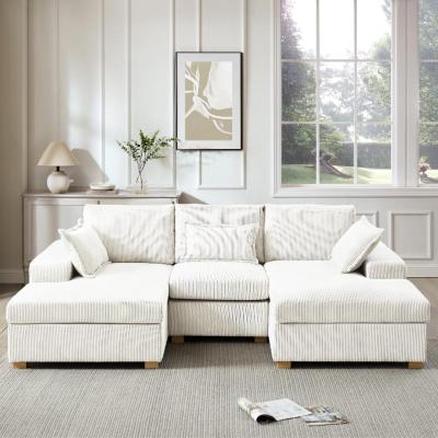 The Range Muriel U-Shaped Sofa - Cream Cord