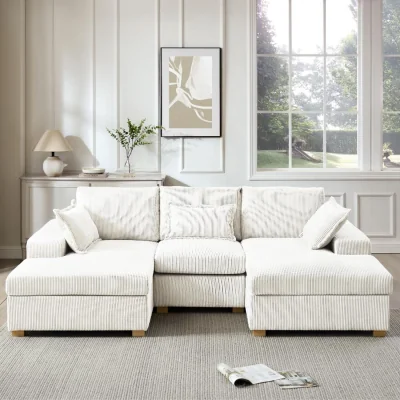 The Range Muriel U-Shaped Sofa - Cream Cord