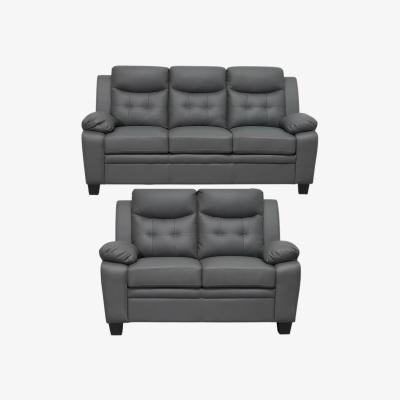The Range Arura Faux Leather 3 and 2 seater Sofa Set - Grey