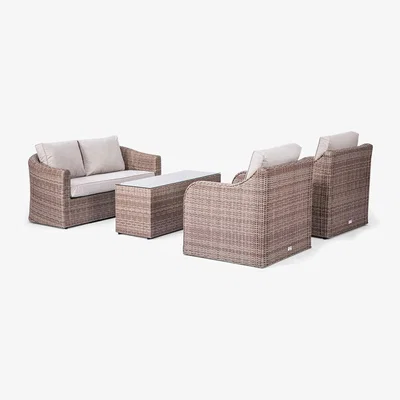 The Range Classic Rattan 4 Seater Sofa Set in Natural - Natural
