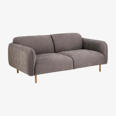 The Range Wyld Haus Cambridge 2.5-Seater Sofa, Dusty Brown Fabric with Oak Base - Brown