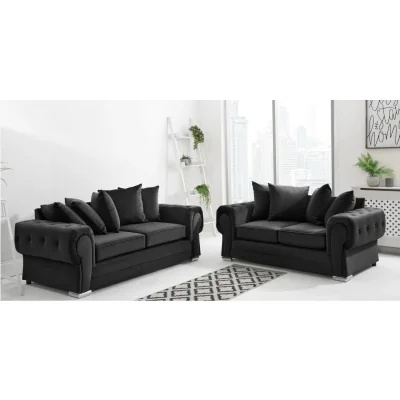 The Range VERONA Plush Fabric 3 and 2 Seater Scatter Back Sofa