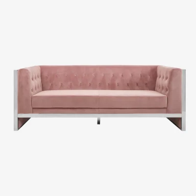 The Range Vogue 3 Seat Pink Velvet Sofa - Pink