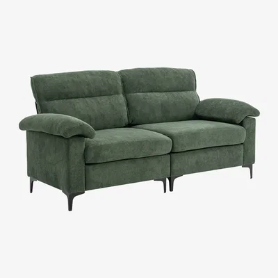 The Range 2-Seater Chenille Upholstered Sofa - Green
