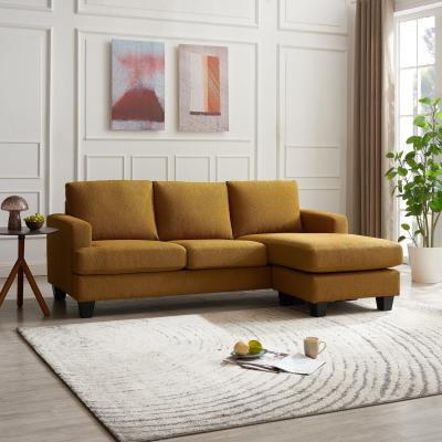 The Range Celeste 3-Seater Sofa with Chaise - Mustard Boucle