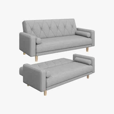 The Range Fabric Convertible 3-Seater Sofa Bed - Light Grey