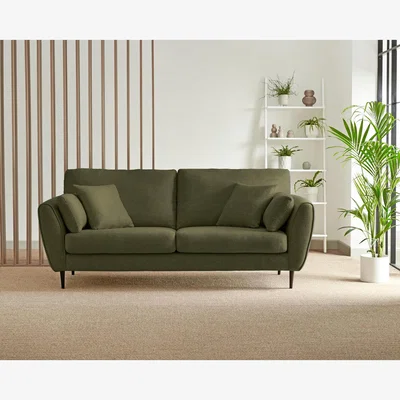 The Range Ida 3 Seater Fabric Living Room Sofa Couch - Green