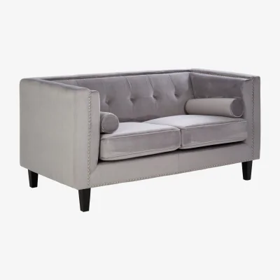 The Range Felisa Two Seater Grey Velvet Sofa - Grey
