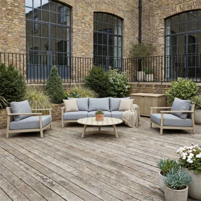 The Range Bourton Lounge Sofa Set - Light Grey