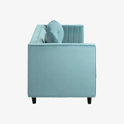 The Range Farah Three Seater Pastel Green Velvet Sofa - Green