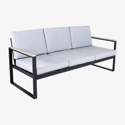 The Range Polywood and Extrusion Aluminium Large 3 Seater Sofa Seating - Grey