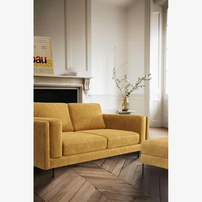 Rockett St George The Grace Medium Sofa In Luxe Needlecord Velvet Golden Glow