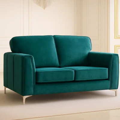 The Range Regency Plush Velvet 2-Seater Sofa - Luxury Modern Velvet Couch UK Made - New Teal Plush Velvet