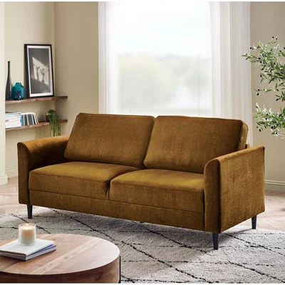The Range Logan Fabric 3 Seater Sofa - Orange