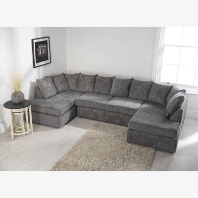 The Range Madrid Chenille Grey Sofa Scatterback U Shape - Grey