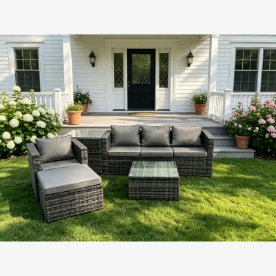 The Range Lounge Rattan Sofa Set 5 Seater