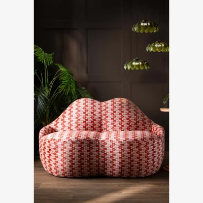Rockett St George Lips Print Velvet Lips Sofa