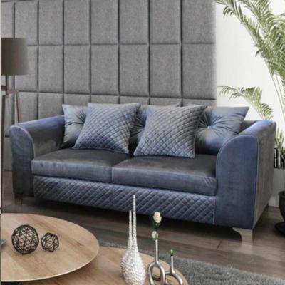 The Range Jasmy 3 and 2 Seater Sofa Set Plush Velvet - Grey / 185cm