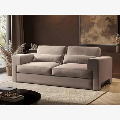 The Range Rose 3 Seater Sofa Beige Velvet - Beige