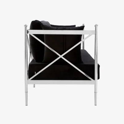 The Range Novo 2 Seat Sofa With Silver Lattice Arms - Silver