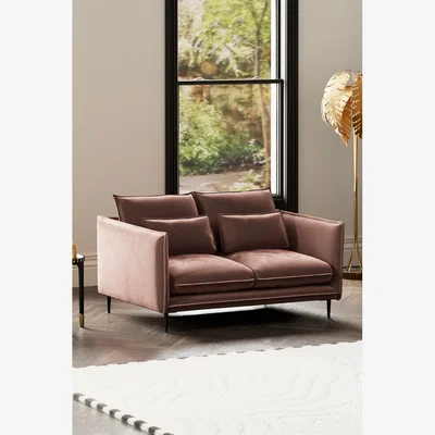 Rockett St George The Lola 2 Seater Sofa in Luxe Pink Velvet