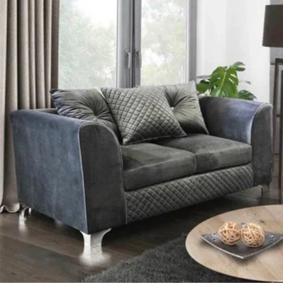 The Range Jasmy 2 Seater Sofa Plush Velvet Grey