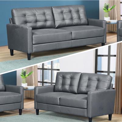The Range Imperial Faux Leather 3 and 2 seater Sofa Set - Grey
