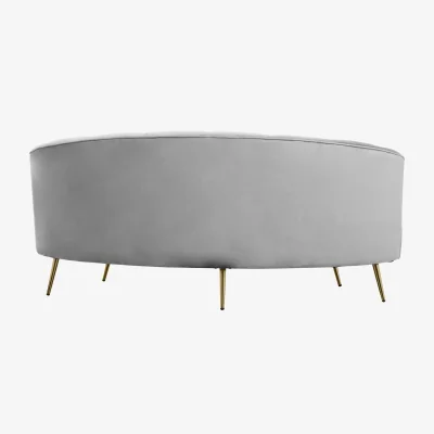 The Range Hasna Three Seat Grey Velvet Sofa - Grey