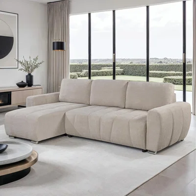 The Range Vienna 3 Seater Fabric Pull Out Sofa Bed - Beige