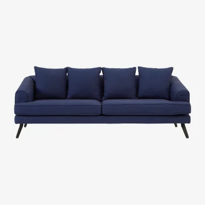 The Range Mylo 3 Seater Navy Fabric Sofa - Blue