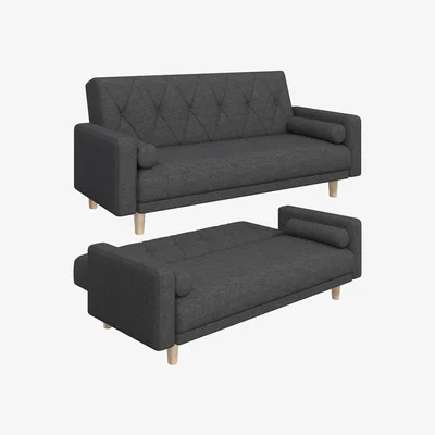 The Range Fabric Convertible 3-Seater Sofa Bed - Black