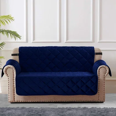 The Range Matte Velvet Luna Sofa Protector - Navy / 3 Seater
