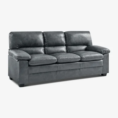 The Range Oxford Faux Leather Sofa - Dark Grey / 3