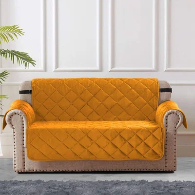 The Range Matte Velvet Luna Sofa Protector - Orange / 2 Seater
