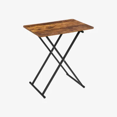 The Range Industrial Folding Side End Sofa LaptopTable - Rustic Brown