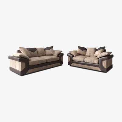 The Range Dino Sofa 3 And 2 Seater Set - Brown