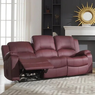 The Range Glendale 3 Seat Electric Reclining Sofa - Burgundy