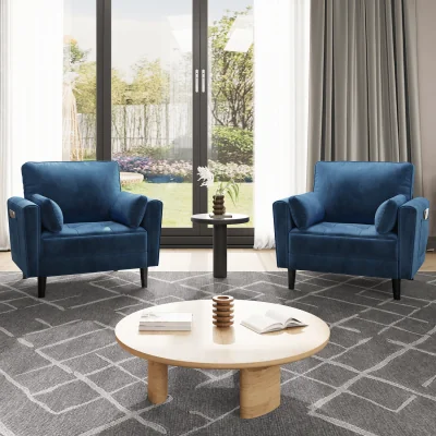 The Range Yaheetech Upholstered Armchair Sofa Chair with 2 Pillows