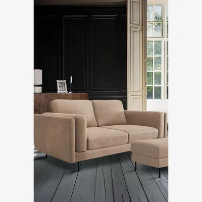 Rockett St George The Grace Medium Sofa In Luxe Needlecord Velvet Natural Whisper
