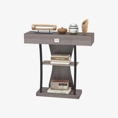 The Range T-Shaped Narrow Sofa Table - Grey