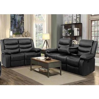 The Range Brooklyn Recliner Sofa Set 3 Plus 2 - Black