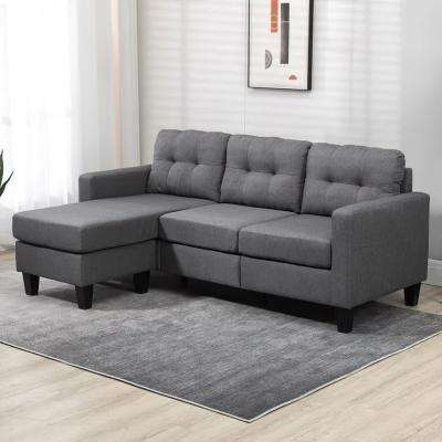 The Range Lancer Fabric 3 Seater Universal sofa with footstool - Grey