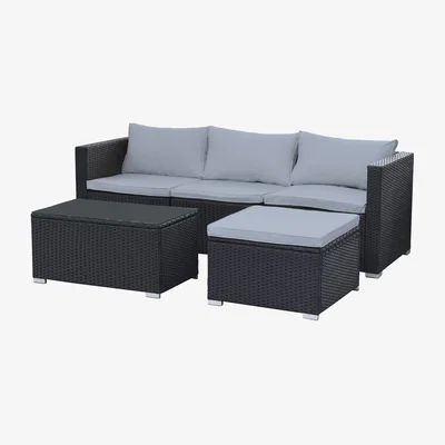 The Range 4-Seater Knightsbridge Rattan Sofa Set - Grey