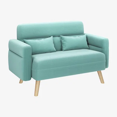 The Range Small Fabric Loveseat 2 Seater Sofa - Aquamarine