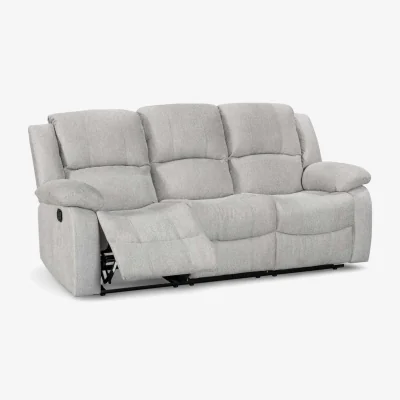 The Range Fabric Light Grey 3 Seater Recliner Sofa VARESA - Light Grey
